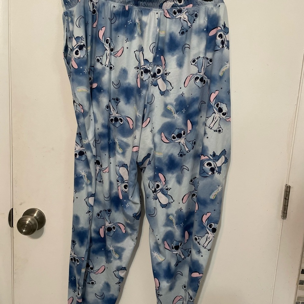 Disney Stitch print stretch waist drawstring pajama pants w pockets 3X - Picture 2 of 5